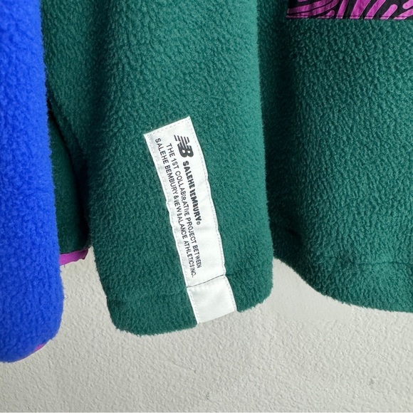 New Balance Salehe Bembury Yurt Fleece Pullover Jacket Nightwatch Green Size XL - Picture 5 of 10